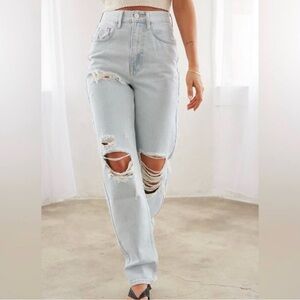 high rise baggy jeans